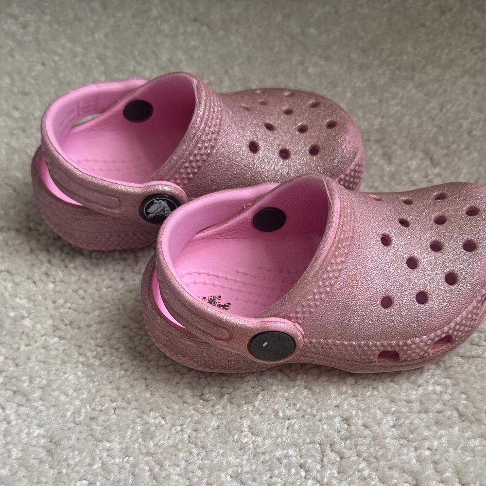 CROCS Kids Sparkly Pink Water Shoes